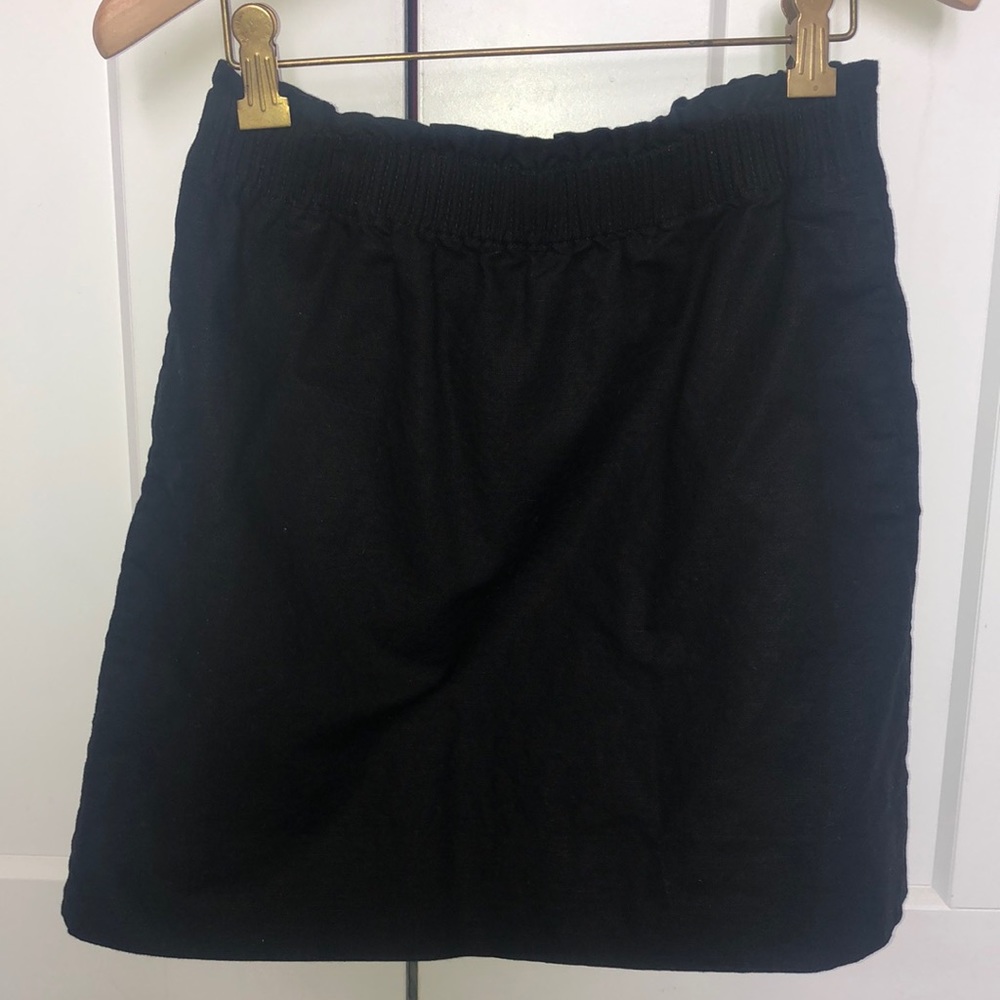 J.Crew Black Linen City Skirt